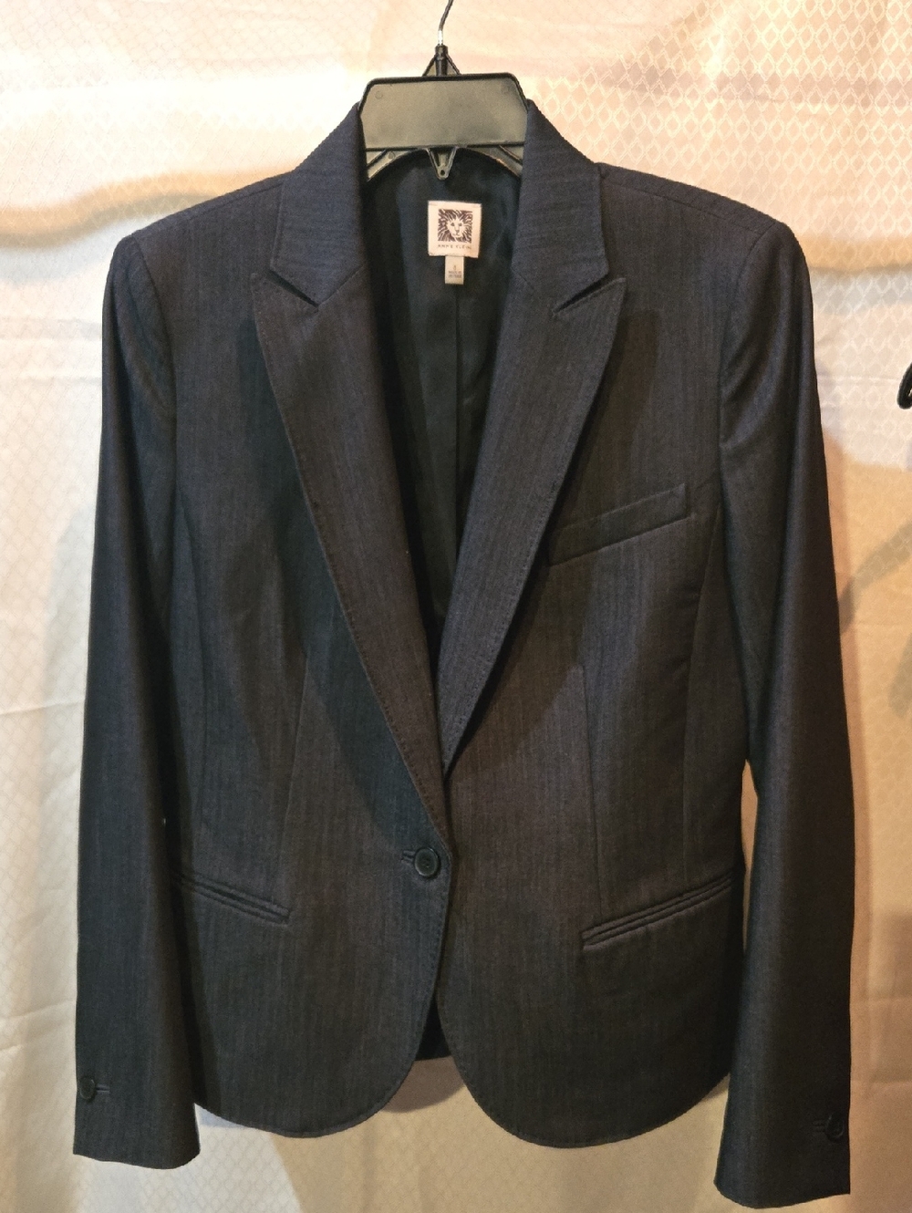 Anne Klein Dark Navy Single-Button Blazer